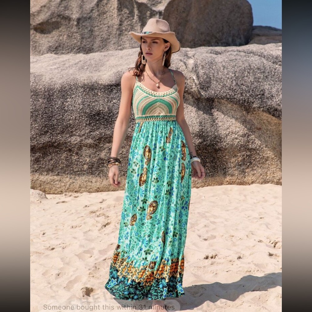 Floral Print Shirred Back Ruffle Hem Cami Dress